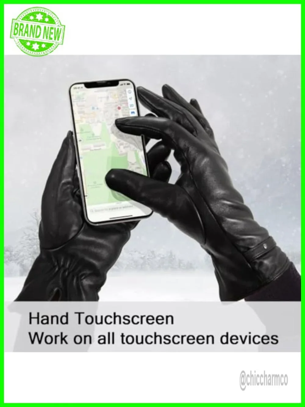 Genuine Sheep Leather Gloves Touchscreen Warm Cashmere Wool Lining Driving